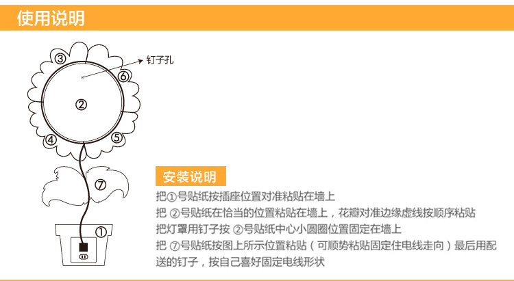 Manufacturer wholesales heat resistant decoration wall sticker sunflower 3D wallpaper wall lamp bedroom bedside lamp Manufacturer wholesales heat resistant decoration wall sticker sunflower 3D wallpaper wall lamp bedroom bedside lamp
