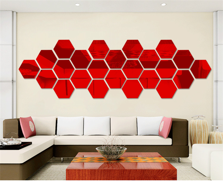 ThreeDimensional Wall Sticker Living Room Entrance Aisle Stairs Special Decoration Mirror Sticker Hexagonal Corner ThreeDimensional Wall Sticker Living Room Entrance Aisle Stairs Special Decoration Mirror Sticker Hexagonal Corner
