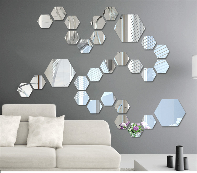 ThreeDimensional Wall Sticker Living Room Entrance Aisle Stairs Special Decoration Mirror Sticker Hexagonal Corner ThreeDimensional Wall Sticker Living Room Entrance Aisle Stairs Special Decoration Mirror Sticker Hexagonal Corner