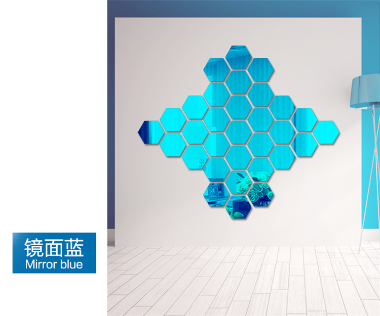 ThreeDimensional Wall Sticker Living Room Entrance Aisle Stairs Special Decoration Mirror Sticker Hexagonal Corner ThreeDimensional Wall Sticker Living Room Entrance Aisle Stairs Special Decoration Mirror Sticker Hexagonal Corner