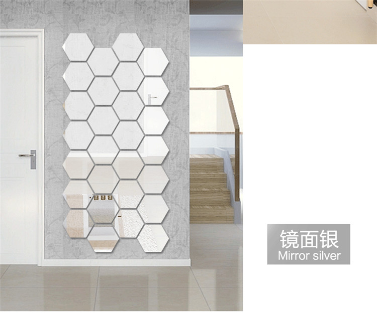 ThreeDimensional Wall Sticker Living Room Entrance Aisle Stairs Special Decoration Mirror Sticker Hexagonal Corner ThreeDimensional Wall Sticker Living Room Entrance Aisle Stairs Special Decoration Mirror Sticker Hexagonal Corner