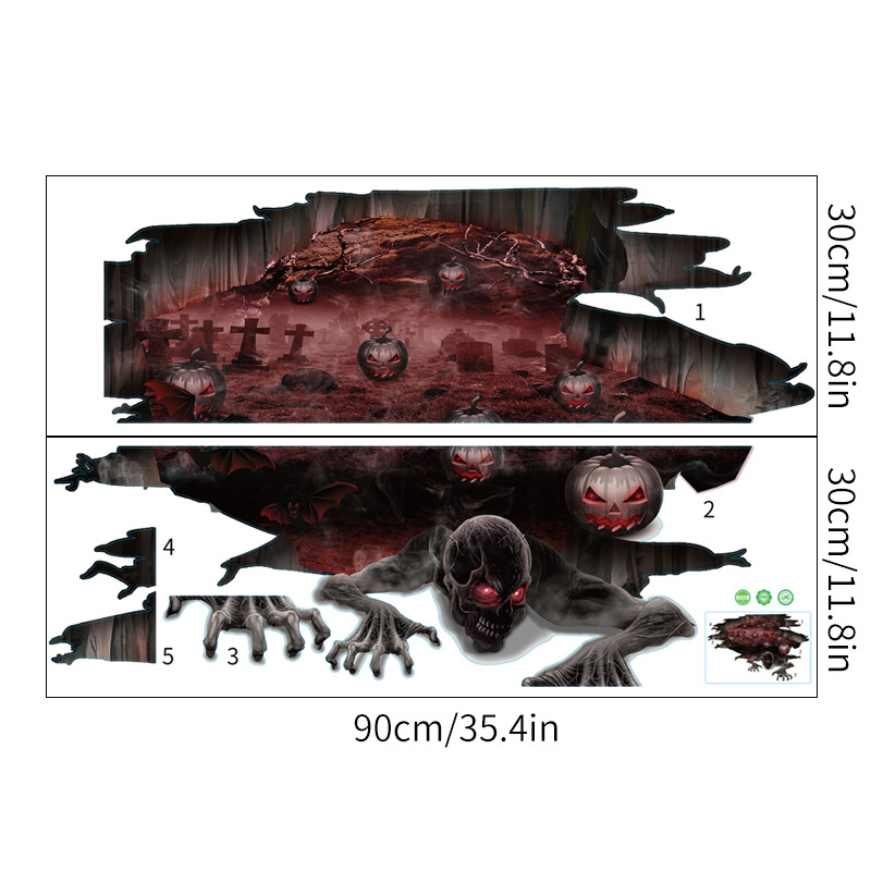 Travel Kang New Cross-Border Cartoon Halloween Day Decorative Creative Wall Stickers Decoration sticker Travel Kang New Cross-Border Cartoon Halloween Day Decorative Creative Wall Stickers Decoration sticker