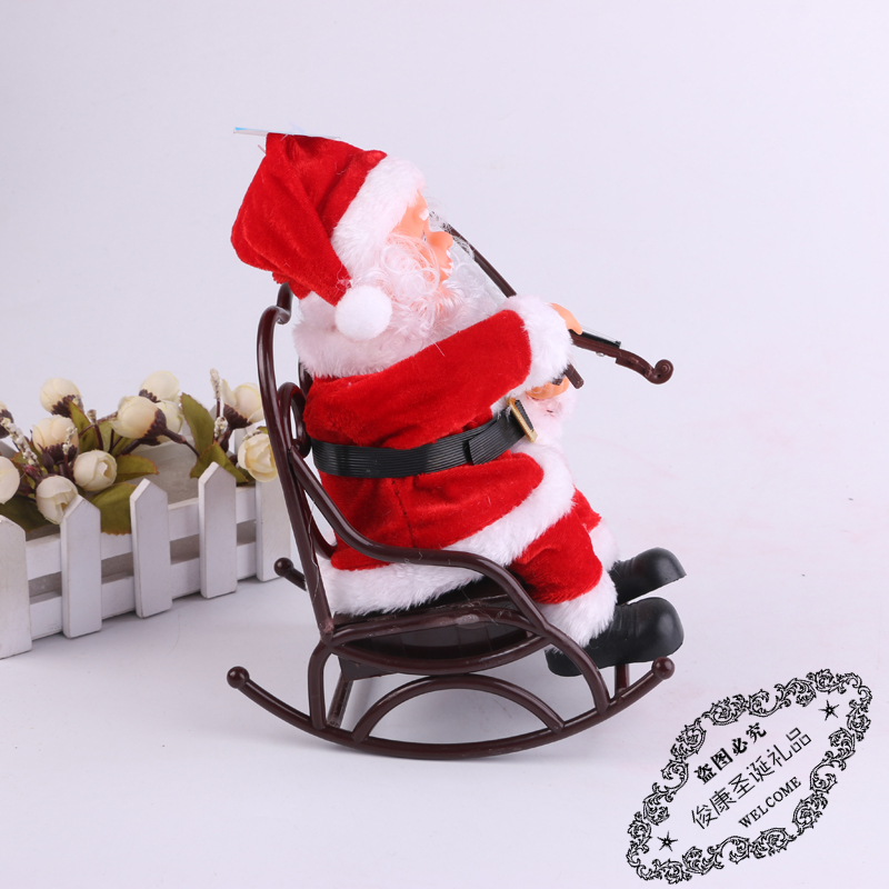 Santa Claus plays violin Christmas decorations Santa Claus dolls music decorations