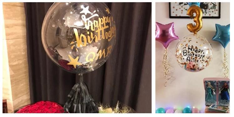 New pop-ball transparent balloon happy birthday sticker letter wedding party decoration New pop-ball transparent balloon happy birthday sticker letter wedding party decoration