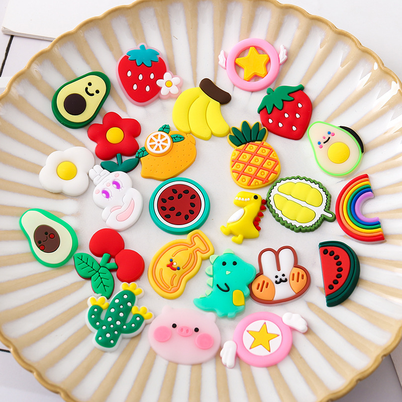 Cute Cartoon PVC Soft Glue Patch Handmade DIY Decorative Sticker Phone Case Hairpin Decoration Can Be Graphic Customization