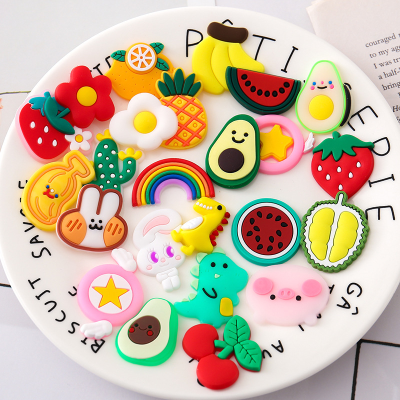 Cute Cartoon PVC Soft Glue Patch Handmade DIY Decorative Sticker Phone Case Hairpin Decoration Can Be Graphic Customization