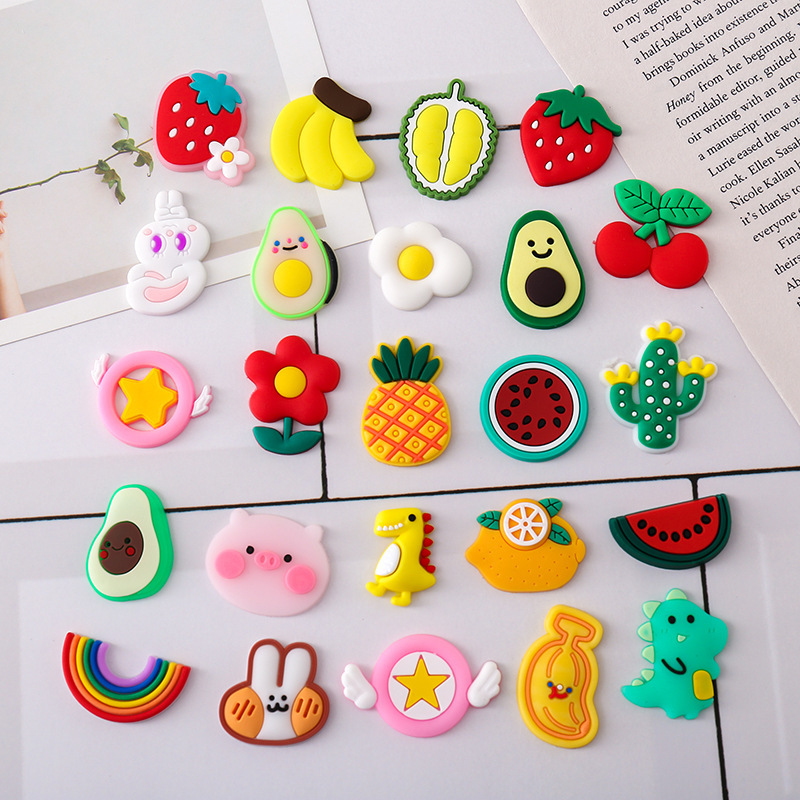 Cute Cartoon PVC Soft Glue Patch Handmade DIY Decorative Sticker Phone Case Hairpin Decoration Can Be Graphic Customization