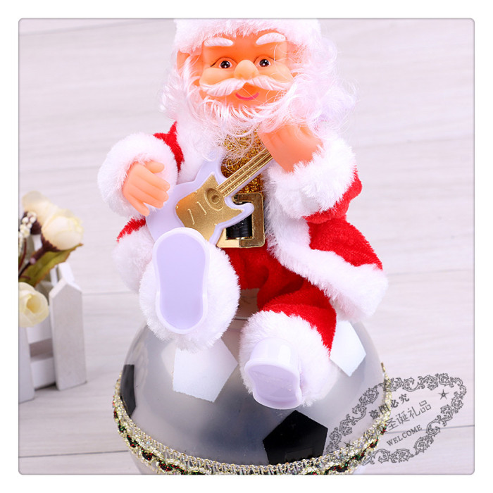 Christmas guitar Santa Claus electric music Santa Claus desktop presents a gift