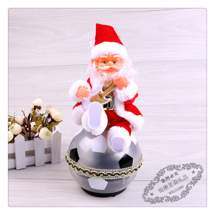 Christmas guitar Santa Claus electric music Santa Claus desktop presents a gift