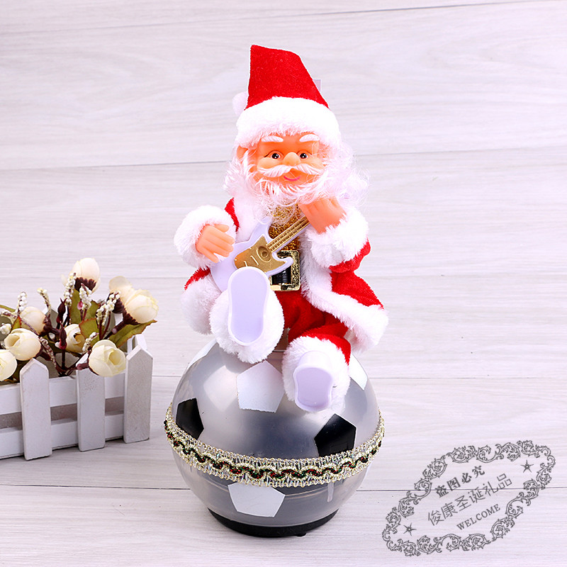 Christmas guitar Santa Claus electric music Santa Claus desktop presents a gift