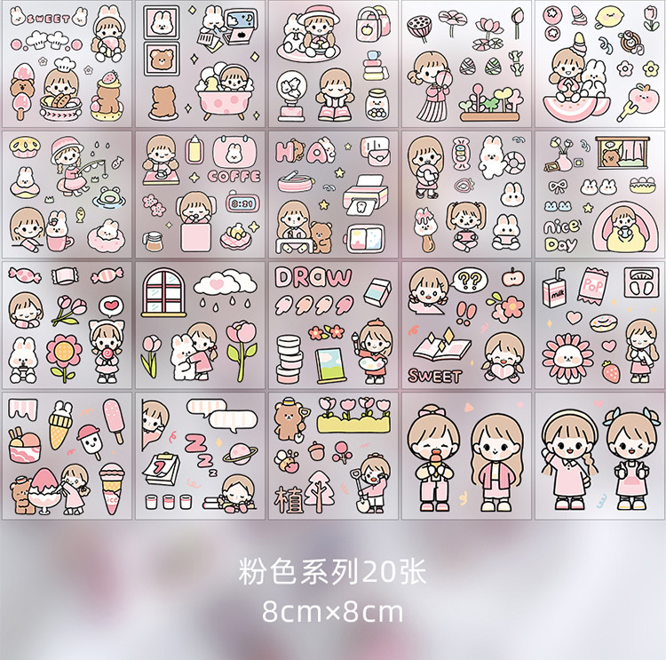 Tirado Cream Rabbit Diary Pet Waterproof Stickers Notebook Gift Box Girl Hand Account Decoration sticker