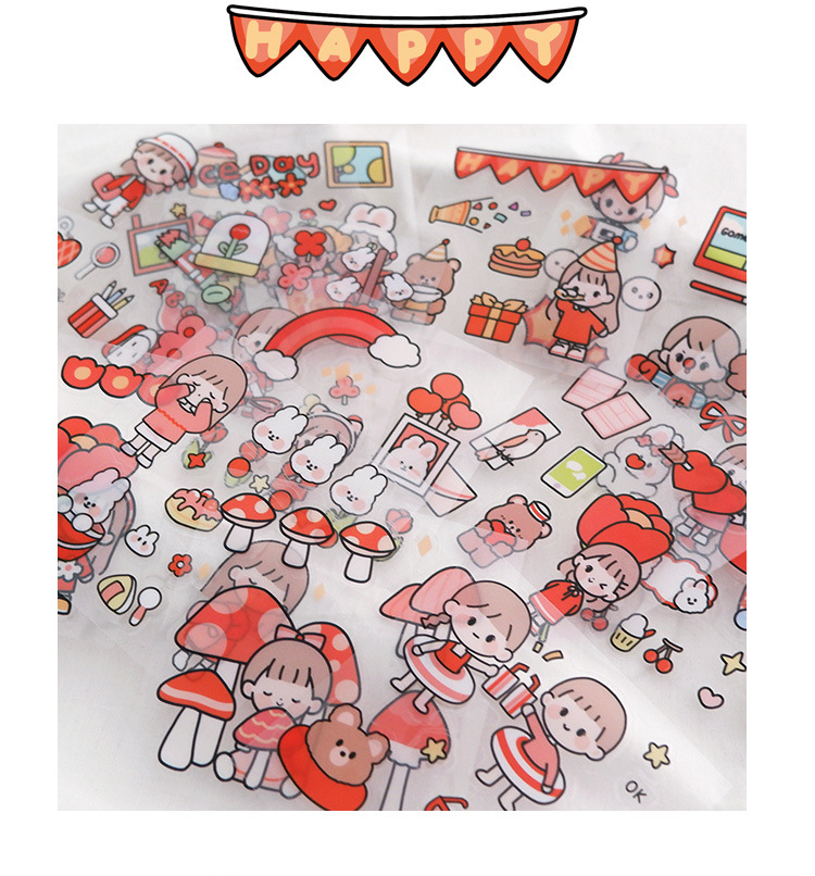 Tirado Cream Rabbit Diary Pet Waterproof Stickers Notebook Gift Box Girl Hand Account Decoration sticker
