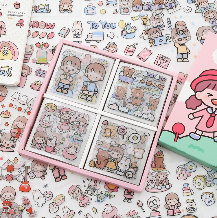Tirado Cream Rabbit Diary Pet Waterproof Stickers Notebook Gift Box Girl Hand Account Decoration sticker