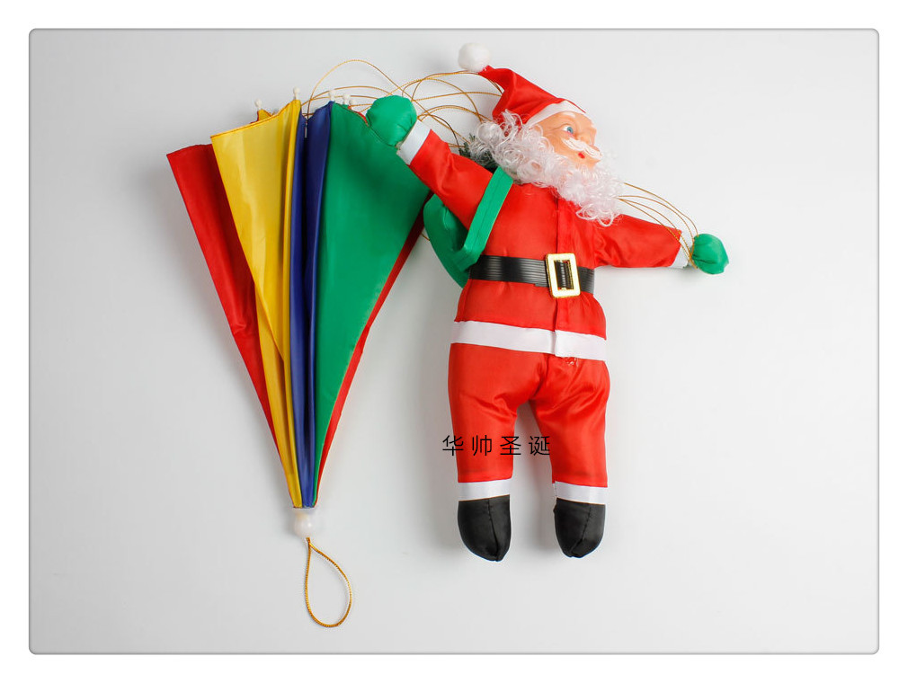 Christmas Scene Decoration Parachute Christmas Pendant Holiday Mall Scene Dress up Santa Claus Parachute
