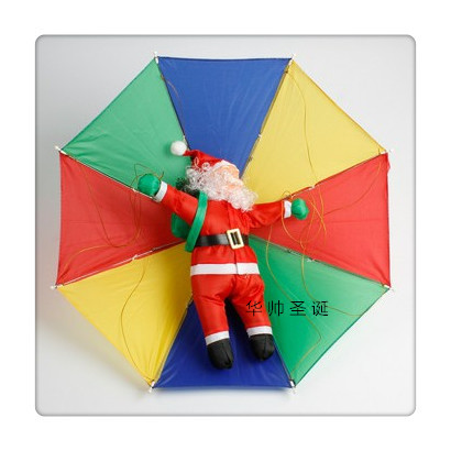 Christmas Scene Decoration Parachute Christmas Pendant Holiday Mall Scene Dress up Santa Claus Parachute
