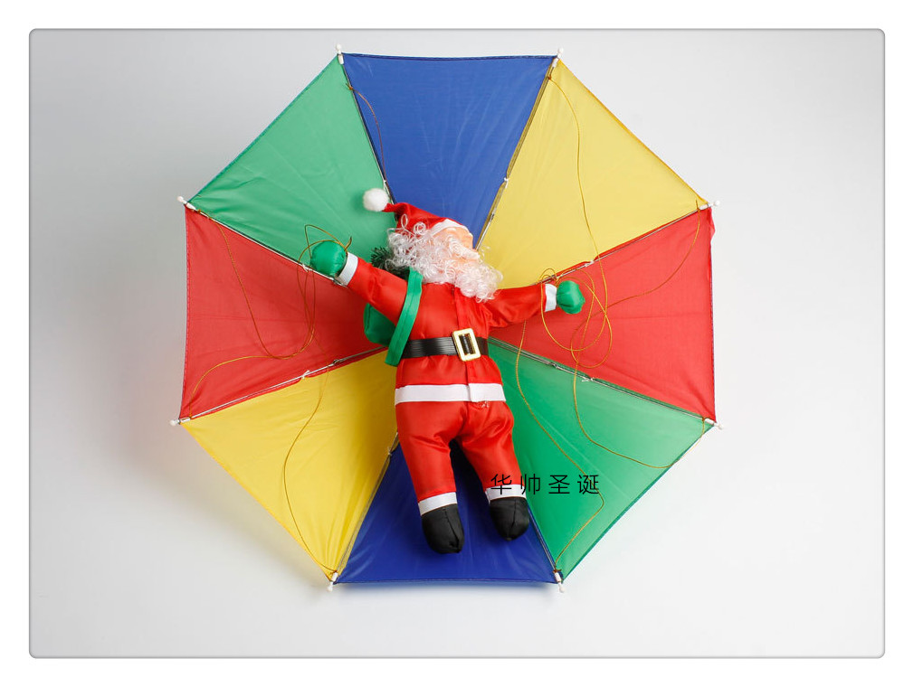 Christmas Scene Decoration Parachute Christmas Pendant Holiday Mall Scene Dress up Santa Claus Parachute
