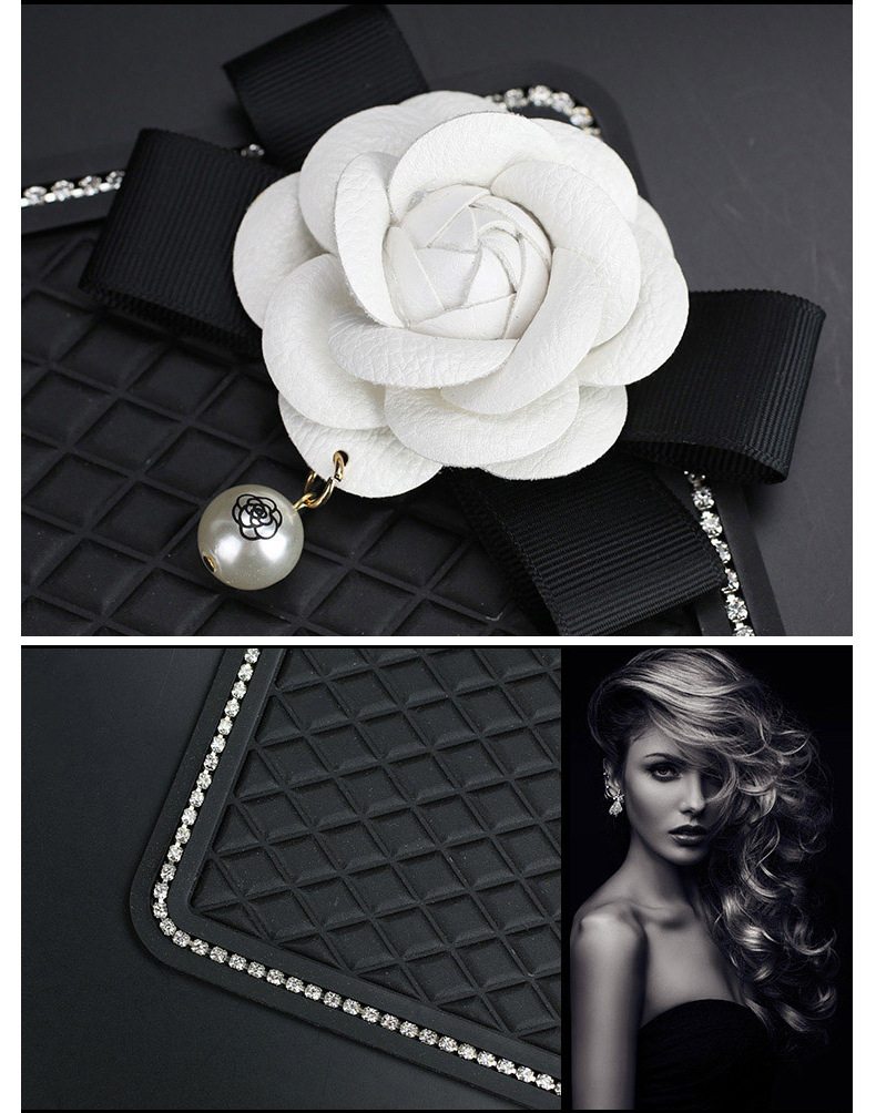 Slip Mat DiamondEmbedded Camellia for Car Decoration Perfume Storage Pad Instrument Panel Mobile AntiSlip Sticker Female