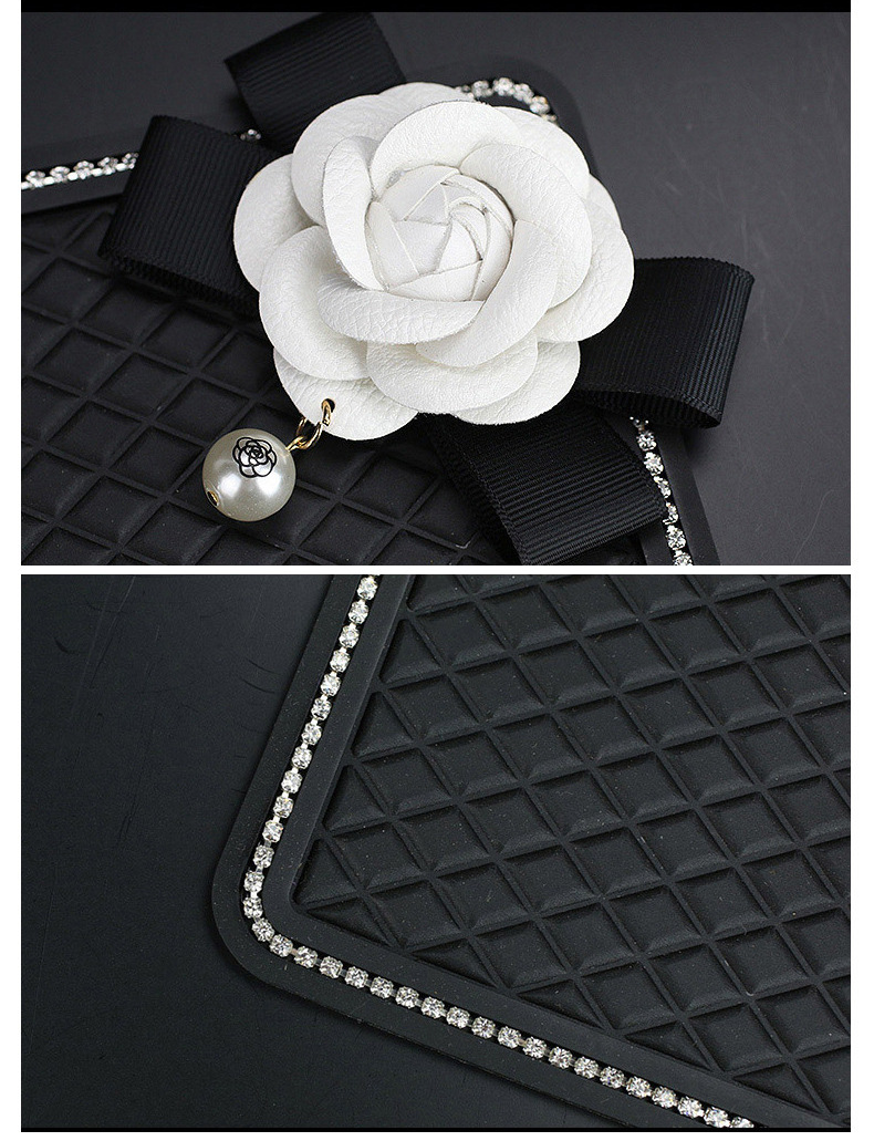 Slip Mat DiamondEmbedded Camellia for Car Decoration Perfume Storage Pad Instrument Panel Mobile AntiSlip Sticker Female