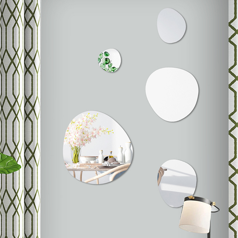 Amazon Sales through 3D Mirror Sticker Cobblestone Stitching Acrylic Mirror Decorative Wall Entrance Decoration Decorative Wall Stickers