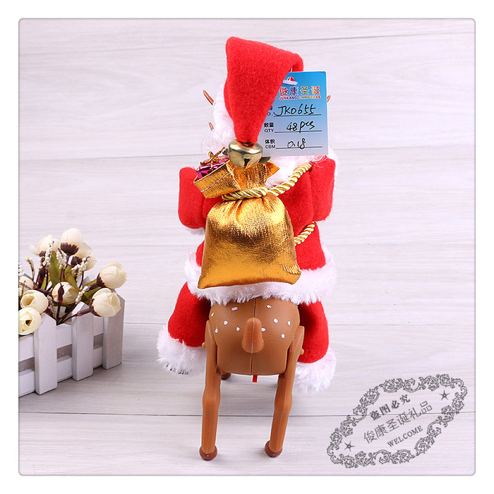 Riding deer Santa Claus music pendulum electric toy Christmas children's gift decorating arrangement Riding deer Santa Claus music pendulum electric toy Christmas children's gift decorating arrangement