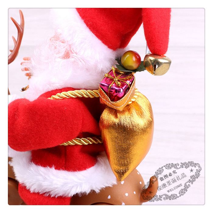 Riding deer Santa Claus music pendulum electric toy Christmas children's gift decorating arrangement Riding deer Santa Claus music pendulum electric toy Christmas children's gift decorating arrangement
