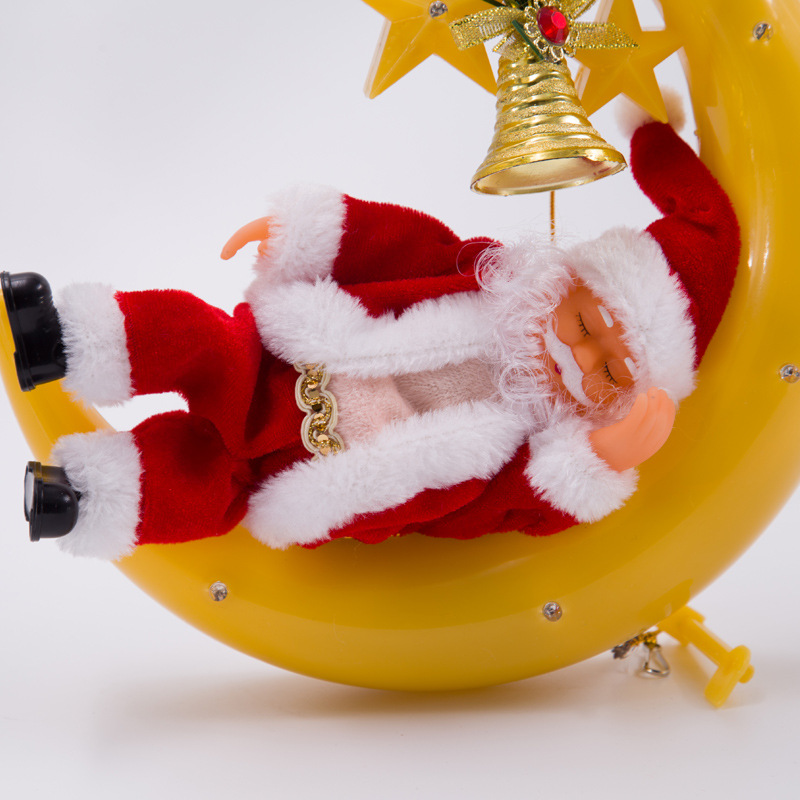 Santa Claus Electric Moon Santa Claus Pendant Electric Christmas Toy Snoring Singing