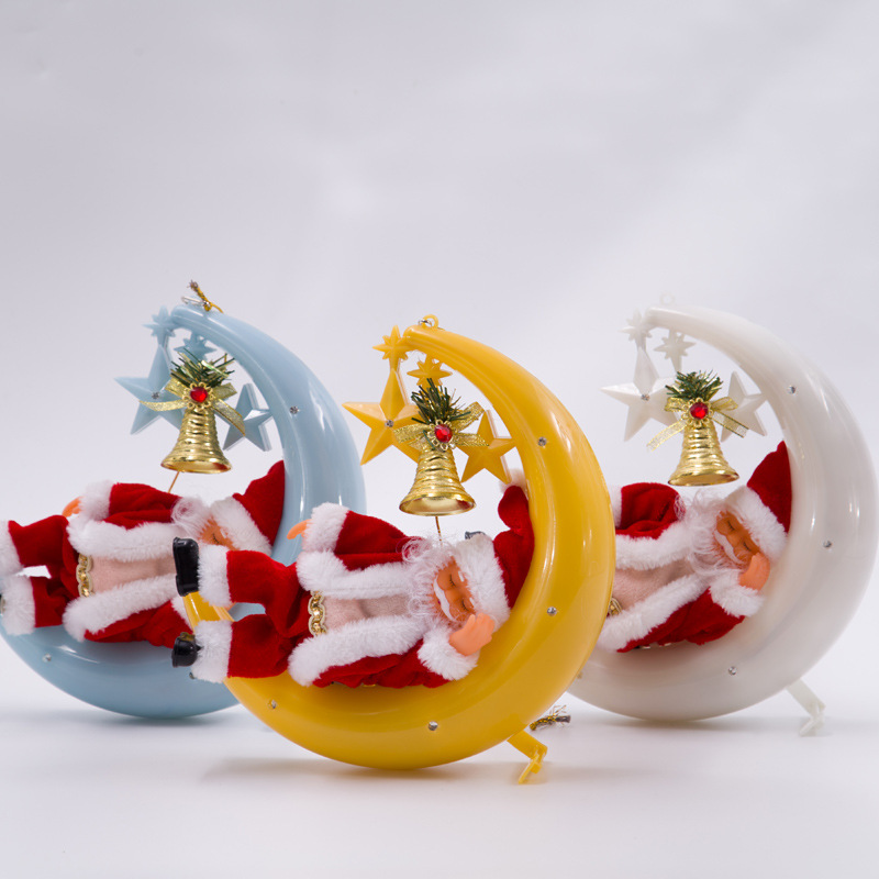 Santa Claus Electric Moon Santa Claus Pendant Electric Christmas Toy Snoring Singing