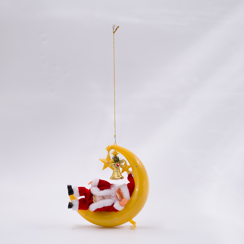 Santa Claus Electric Moon Santa Claus Pendant Electric Christmas Toy Snoring Singing