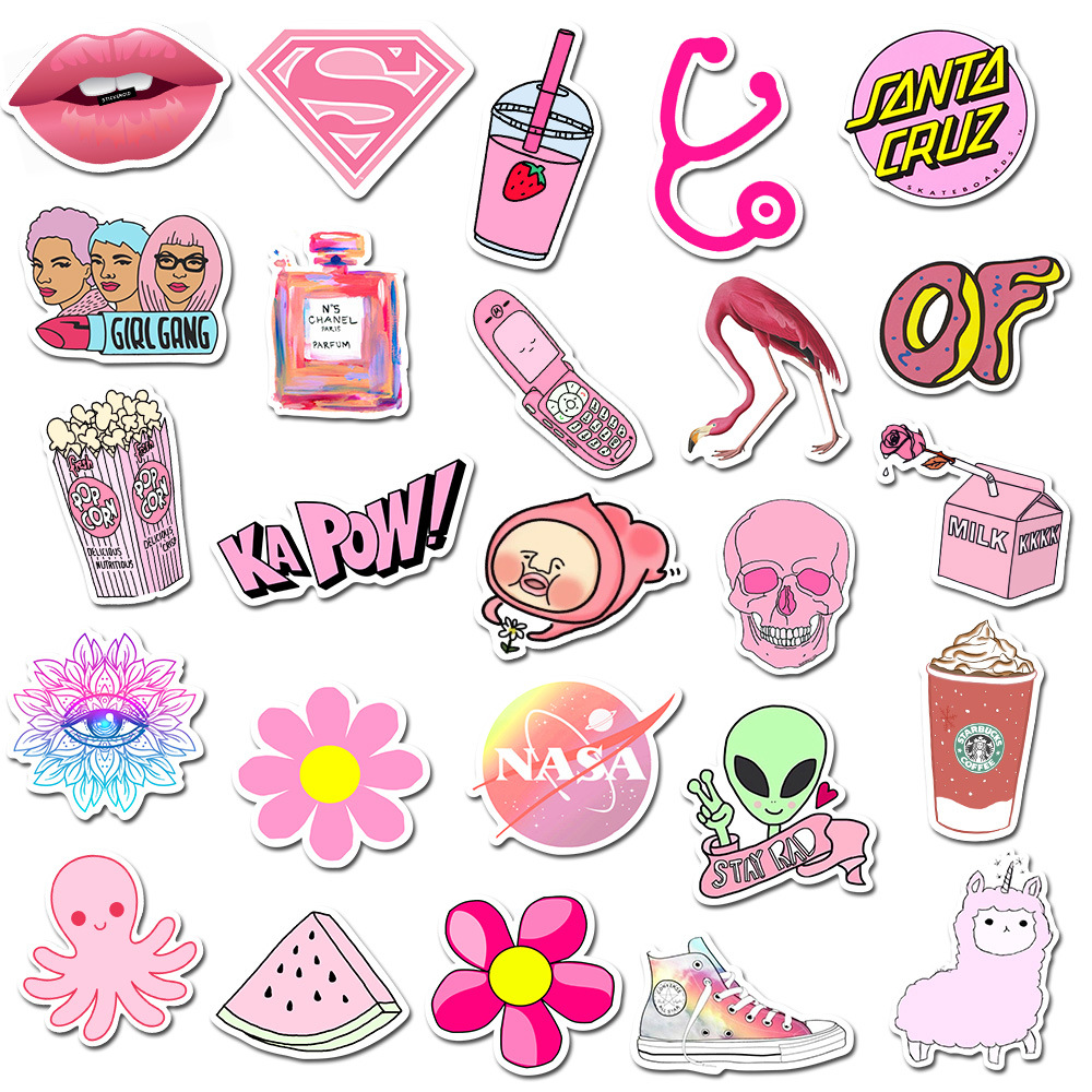 50 Pieces in Purple Fresh Cartoon Graffiti Stickers Luggage Water Cup Skateboard Refrigerator Decoration sticker 50 Pieces in Purple Fresh Cartoon Graffiti Stickers Luggage Water Cup Skateboard Refrigerator Decoration sticker