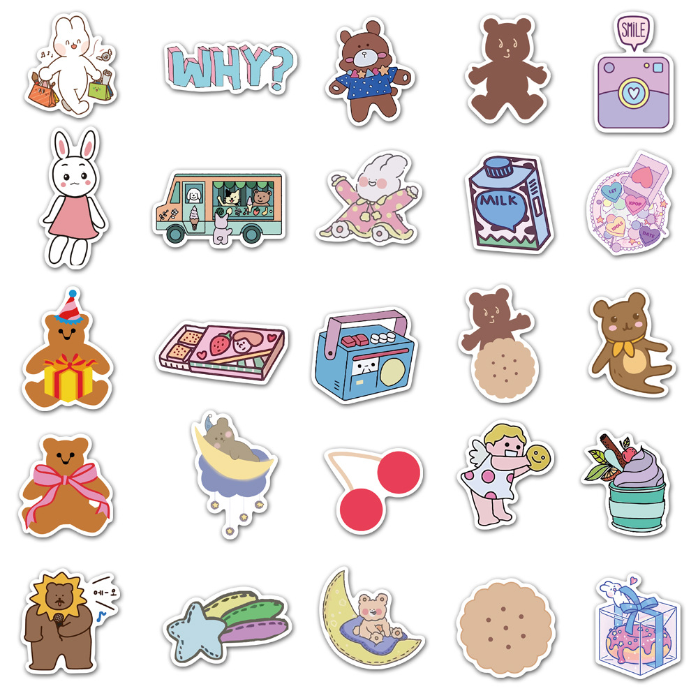 50 Pieces in Purple Fresh Cartoon Graffiti Stickers Luggage Water Cup Skateboard Refrigerator Decoration sticker 50 Pieces in Purple Fresh Cartoon Graffiti Stickers Luggage Water Cup Skateboard Refrigerator Decoration sticker