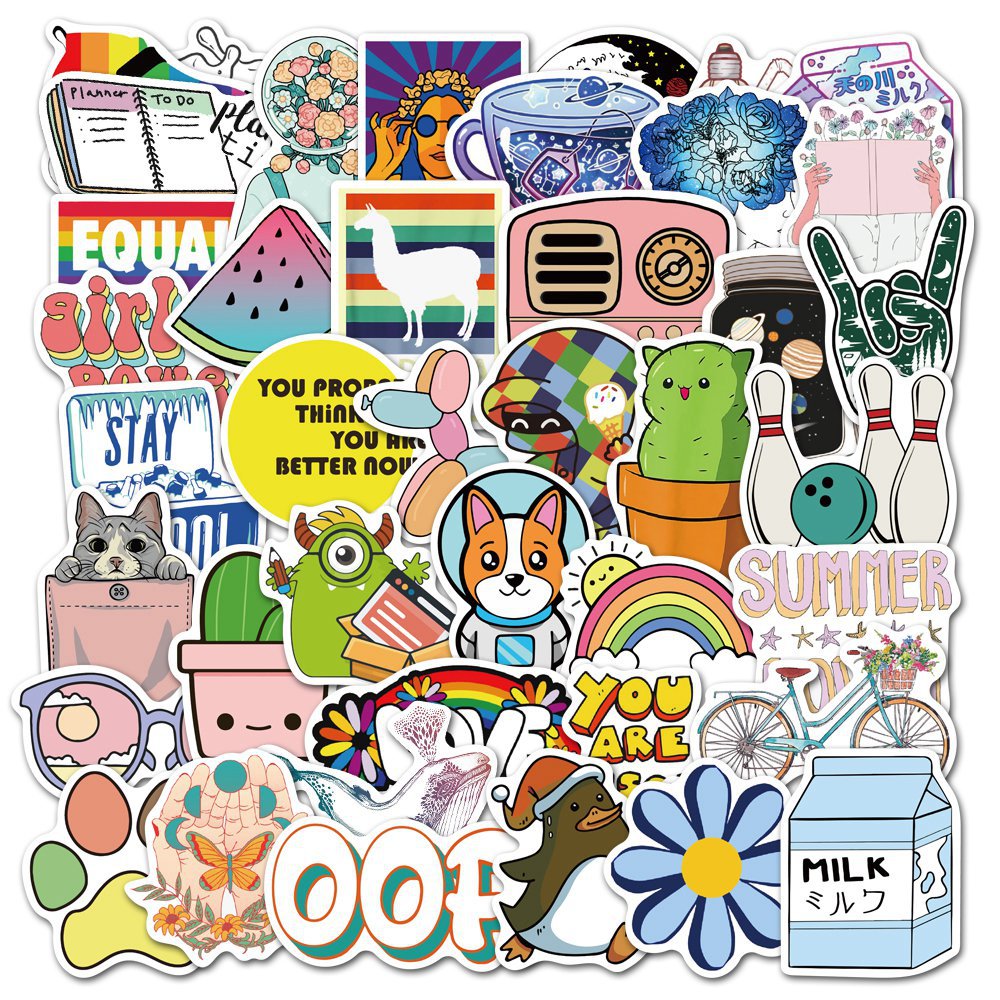 50 Pieces in Purple Fresh Cartoon Graffiti Stickers Luggage Water Cup Skateboard Refrigerator Decoration sticker 50 Pieces in Purple Fresh Cartoon Graffiti Stickers Luggage Water Cup Skateboard Refrigerator Decoration sticker
