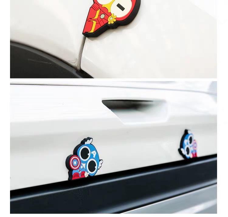 Bumper Strip Rearview Mirror Protective Sticker Car Cartoon Hero AntiScratch Scratch PVC Car Door Decoration Stickers