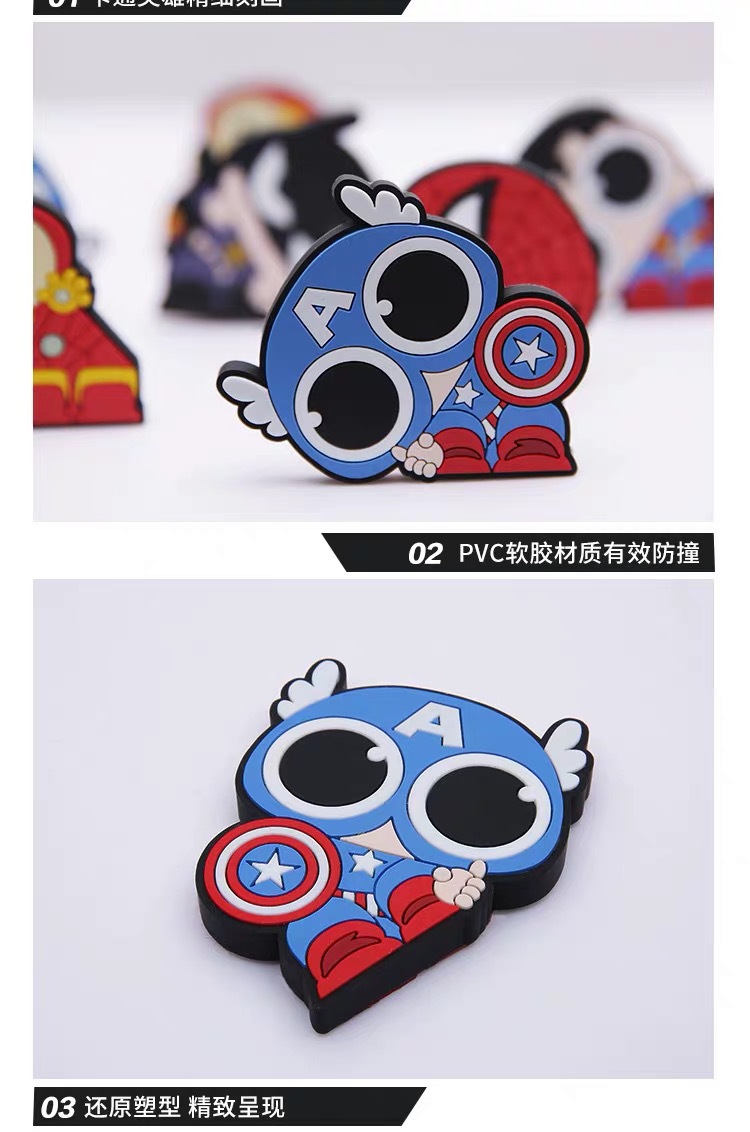 Bumper Strip Rearview Mirror Protective Sticker Car Cartoon Hero AntiScratch Scratch PVC Car Door Decoration Stickers