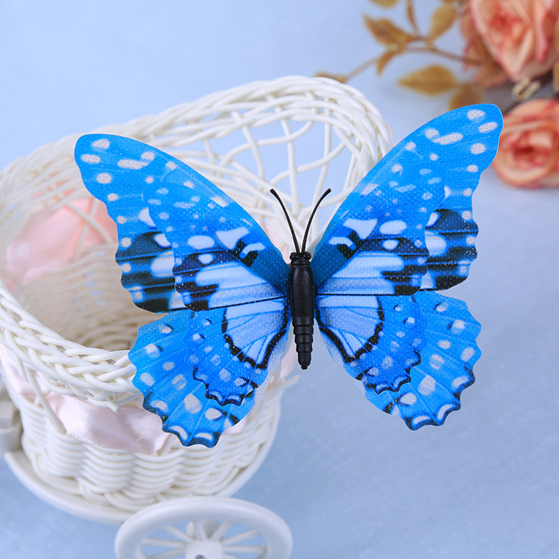 Butterfly Customized Accessories 7cm Handmade PVC Starry Butterfly Customized Three-Dimensional Wall Sticker Decoration Accessories Factory Wholesale