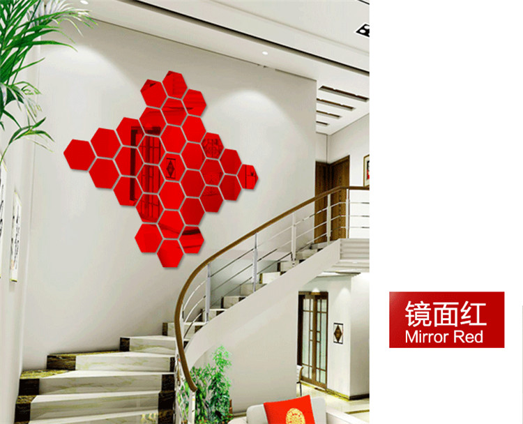 Factory Acrylic Mirror Stereo Wall Sticker Living Room Entrance Aisle Stairs Special Decoration Mirror Sticker Hexagonal Corner Factory Acrylic Mirror Stereo Wall Sticker Living Room Entrance Aisle Stairs Special Decoration Mirror Sticker Hexagonal Corner
