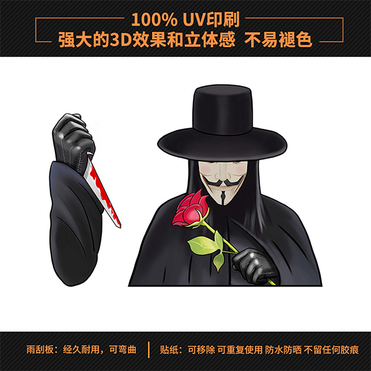 Foreign Trade Popular Style Halloween Wiper Stickers Removable Car Rear Window Wiper Stickers Car Sticker Decoration