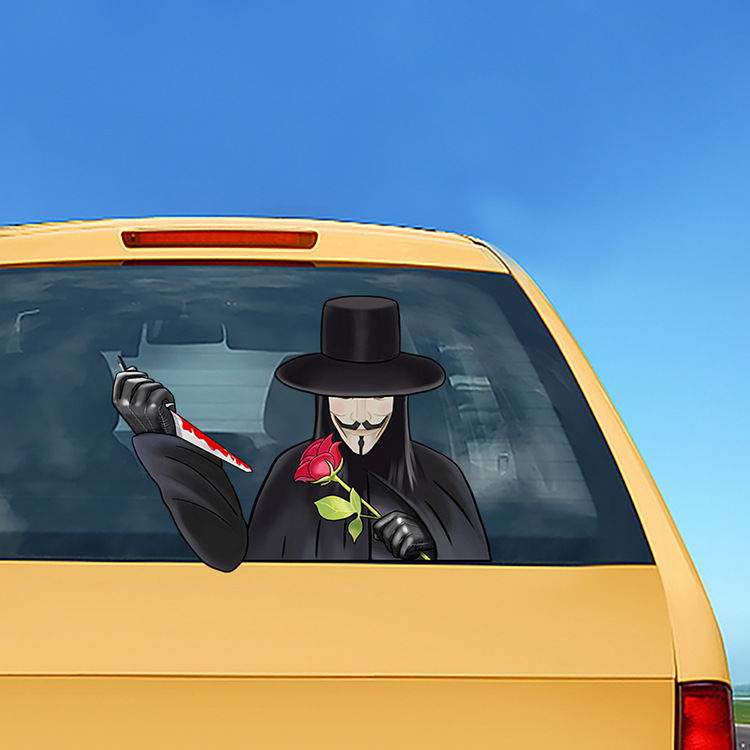 Foreign Trade Popular Style Halloween Wiper Stickers Removable Car Rear Window Wiper Stickers Car Sticker Decoration
