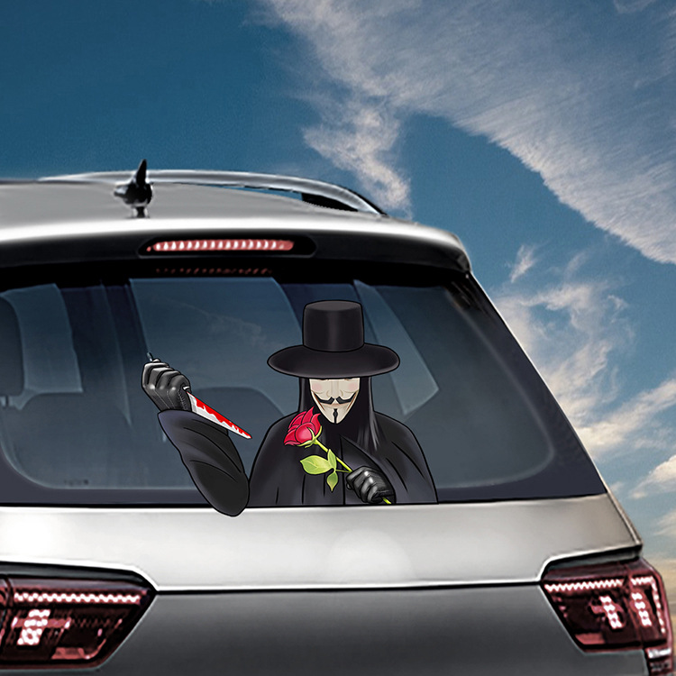 Foreign Trade Popular Style Halloween Wiper Stickers Removable Car Rear Window Wiper Stickers Car Sticker Decoration