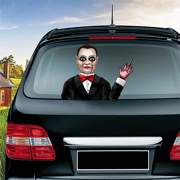 Foreign Trade Popular Style Halloween Wiper Stickers Removable Car Rear Window Wiper Stickers Car Sticker Decoration