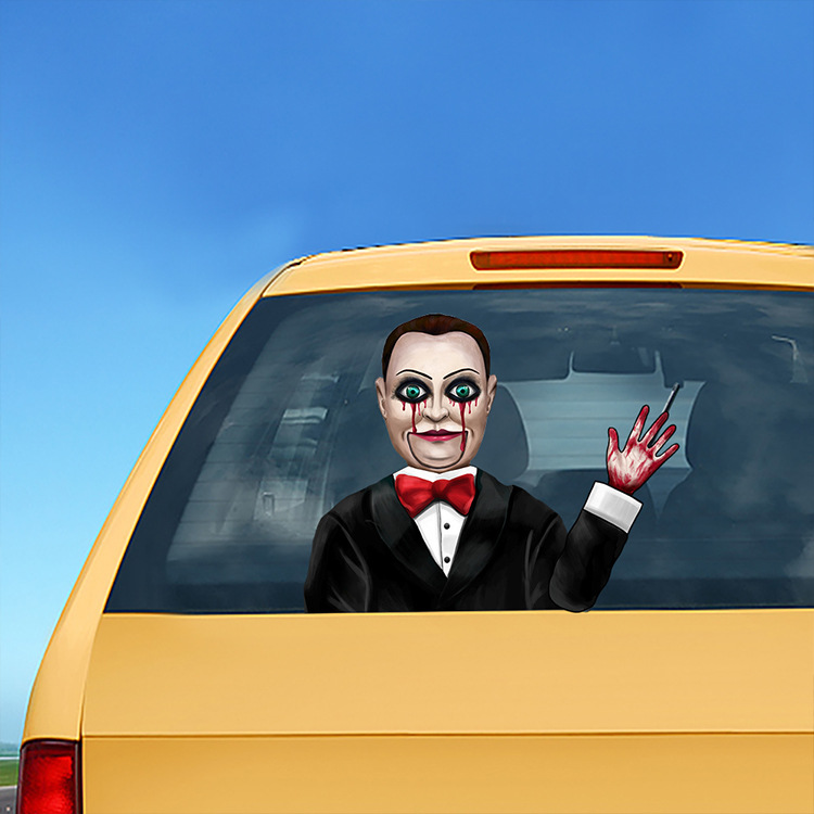 Foreign Trade Popular Style Halloween Wiper Stickers Removable Car Rear Window Wiper Stickers Car Sticker Decoration