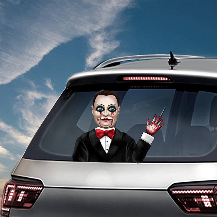 Foreign Trade Popular Style Halloween Wiper Stickers Removable Car Rear Window Wiper Stickers Car Sticker Decoration