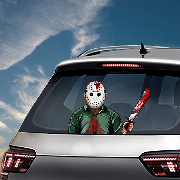 Foreign Trade Popular Style Halloween Wiper Stickers Removable Car Rear Window Wiper Stickers Car Sticker Decoration