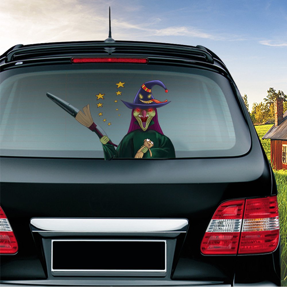 Foreign Trade Popular Style Halloween Wiper Stickers Removable Car Rear Window Wiper Stickers Car Sticker Decoration