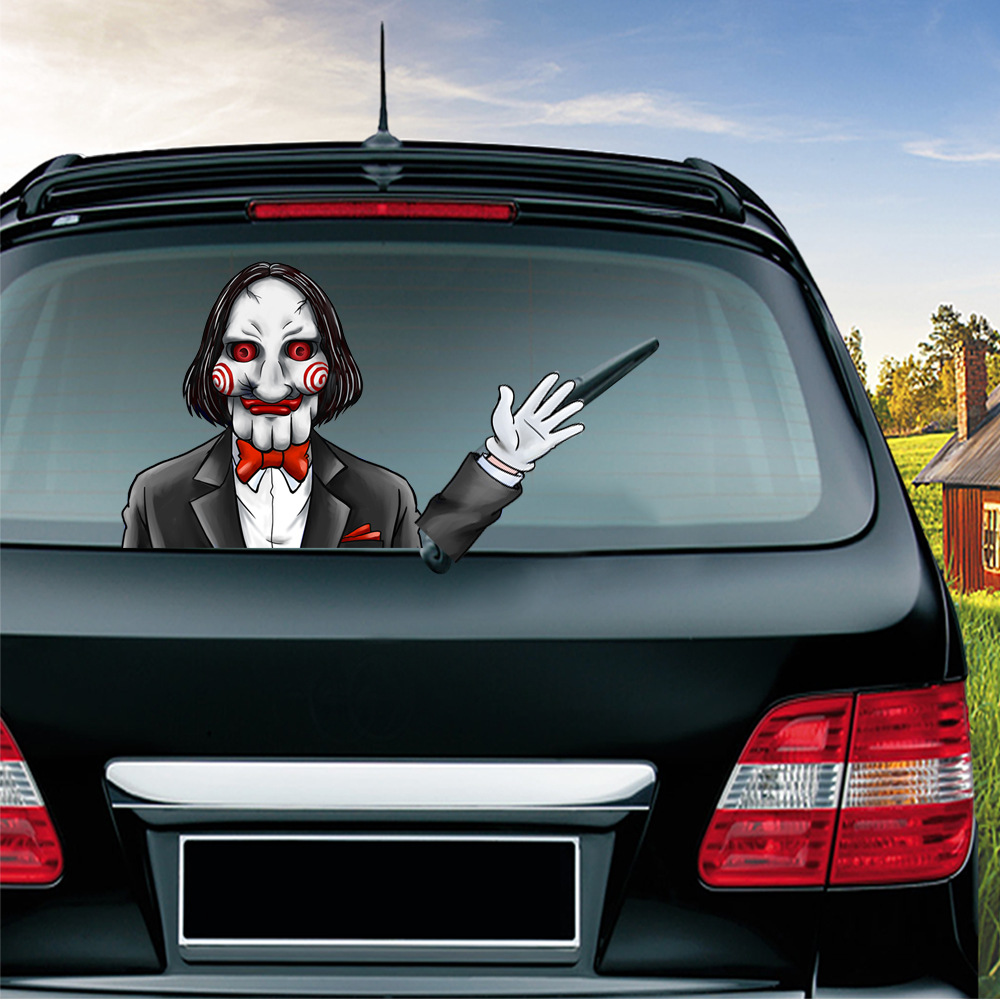 Foreign Trade Popular Style Halloween Wiper Stickers Removable Car Rear Window Wiper Stickers Car Sticker Decoration