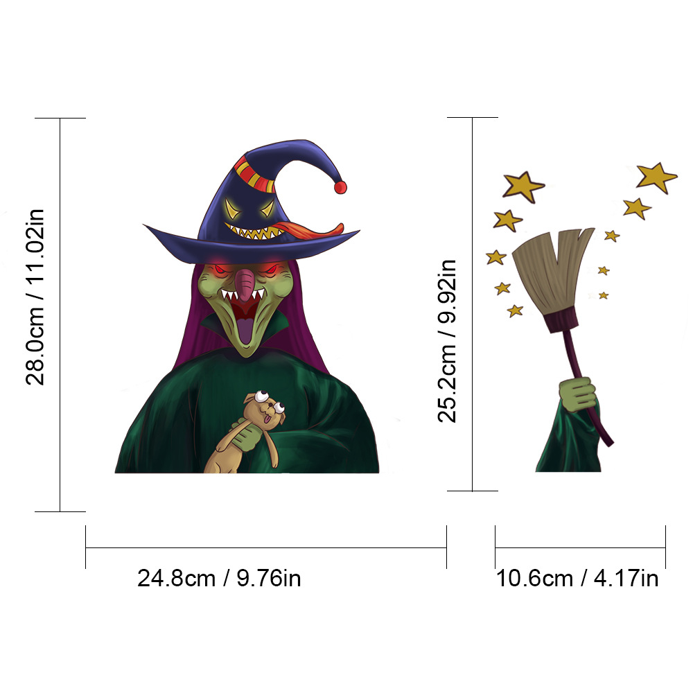 Foreign Trade Popular Style Halloween Wiper Stickers Removable Car Rear Window Wiper Stickers Car Sticker Decoration