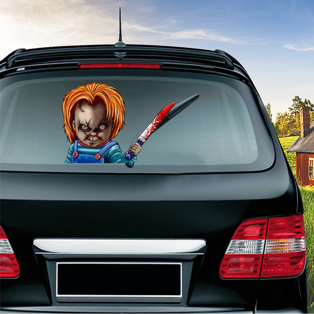 Foreign Trade Popular Style Halloween Wiper Stickers Removable Car Rear Window Wiper Stickers Car Sticker Decoration