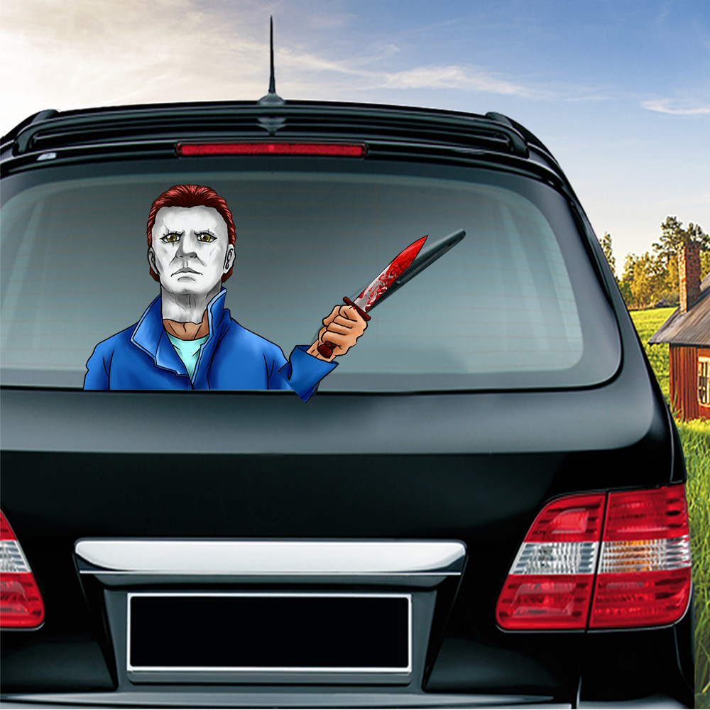 Foreign Trade Popular Style Halloween Wiper Stickers Removable Car Rear Window Wiper Stickers Car Sticker Decoration
