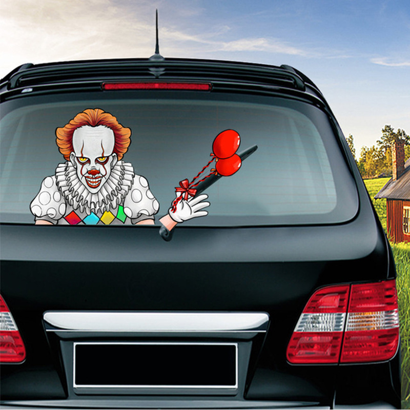 Foreign Trade Popular Style Halloween Wiper Stickers Removable Car Rear Window Wiper Stickers Car Sticker Decoration