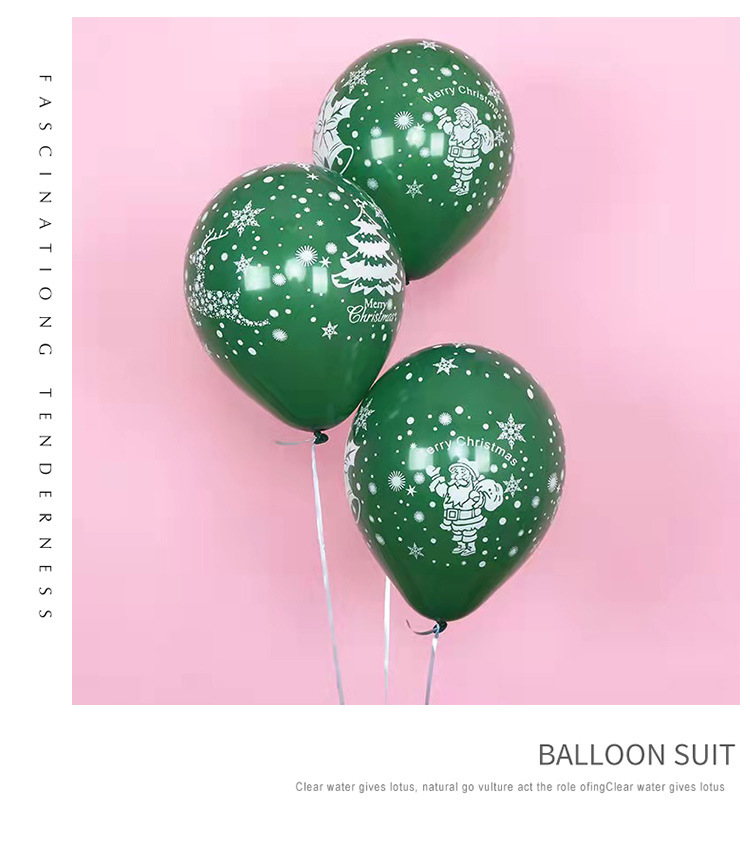Christmas Balloon Decoration 10-Inch Rubber Balloons Dark Green Red Christmas Tree Holiday Balloon Push Small Gift Christmas Balloon Decoration 10-Inch Rubber Balloons Dark Green Red Christmas Tree Holiday Balloon Push Small Gift
