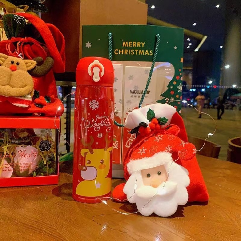 Christmas Gift Christmas Cup 304 Stainless Steel Thermos Cup Girls and Boys Couple's Portable Cartoon Customized Gift Cup Christmas Gift Christmas Cup 304 Stainless Steel Thermos Cup Girls and Boys Couple's Portable Cartoon Customized Gift Cup